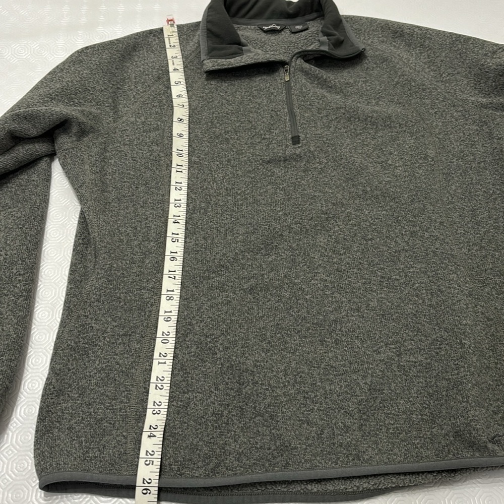 Eddie Bauer 1/4 Zip Fleece Sweater XXL Grey - Picture 10 of 11